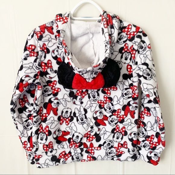 DISNEY Minnie Mouse Hoodie Red/Black Girls Size L (14) - Picture 11 of 11